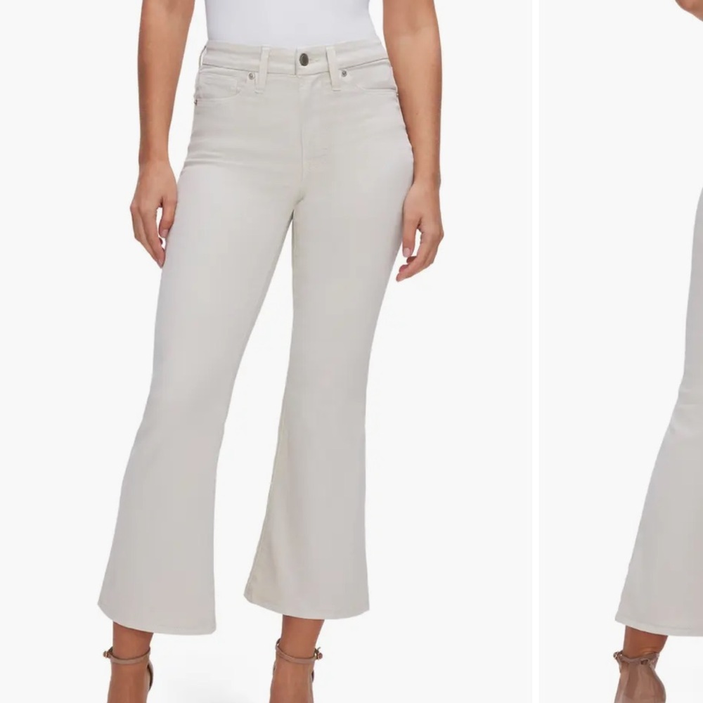 Good American Cream Flare Pants NEW WITH TAGS
